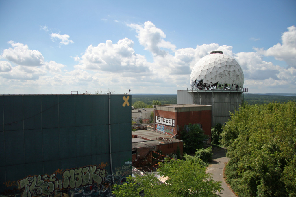 A secondary tower at the NSA Listening Station at Teufelsberg seen from the roof of the main building