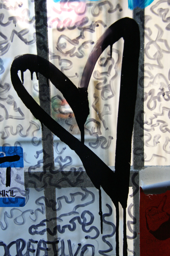 Black Heart - painted on a window in a staircase near Hackescher Markt