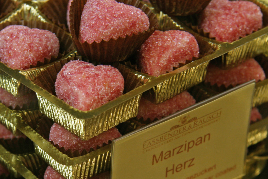 Mazipan Herz (Hearts) at Fassbender & Rausch Chocolatiers on the Gendarmenmarkt in Berlin