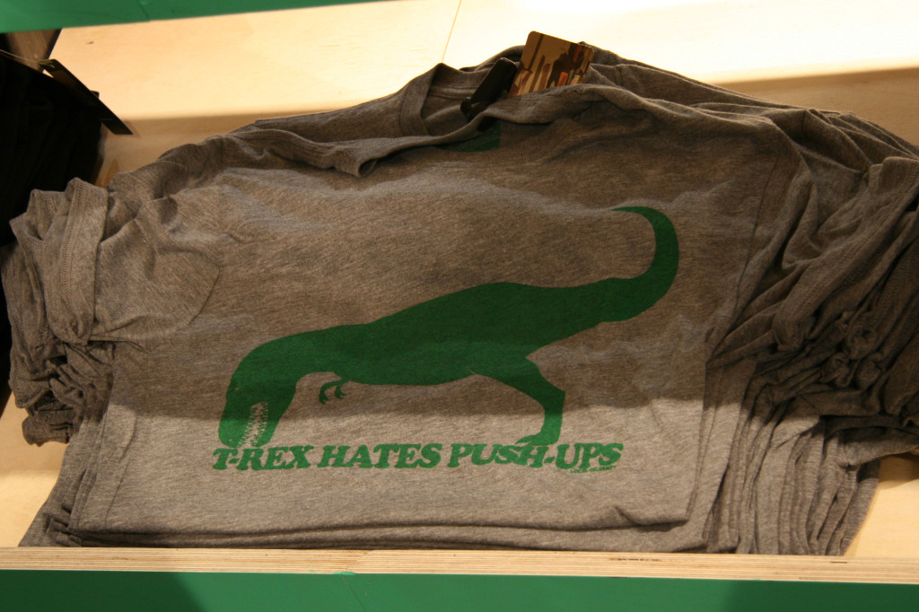 T-Rex Hates Push-Ups T-Shirt on sale at Urban Outfitters Ku'damm on Kurfürstendamm in Berlin