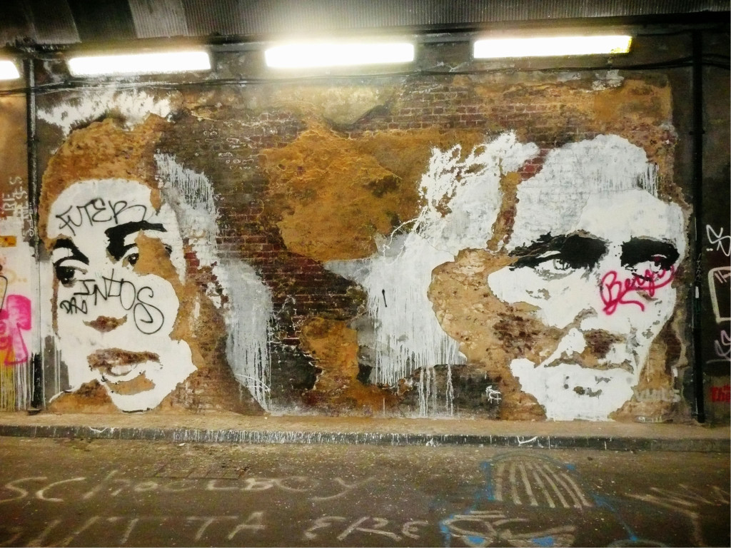 Street Art by Vhils in the Leake Street Tunnel at Cans Festival - August 2008