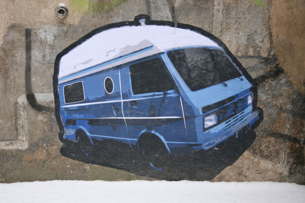 Camper Van: Street Art by Unknown Artist in Berlin
