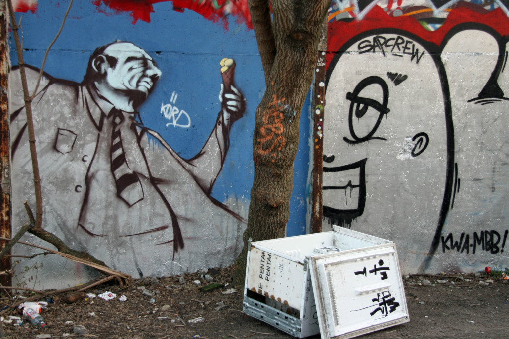 Fat Man With An Ice Cream: Street Art by Unknown Artist in Berlin
