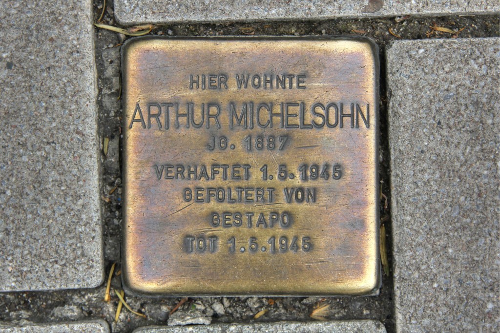 Stolpersteine 110: In memory of Arthur Michelsohn (Corner of Barnimstrasse and Otto-Braun-Strasse) in Berlin