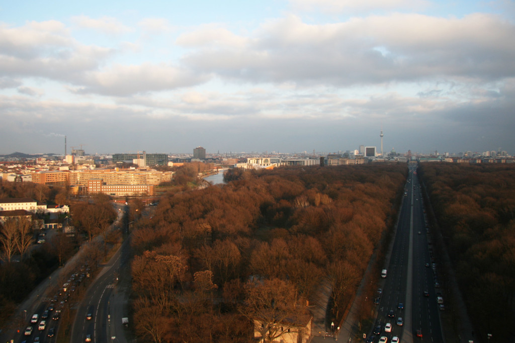 The view towards Berlin Mitte from the Siegessäule (Victory Column) in Berlin