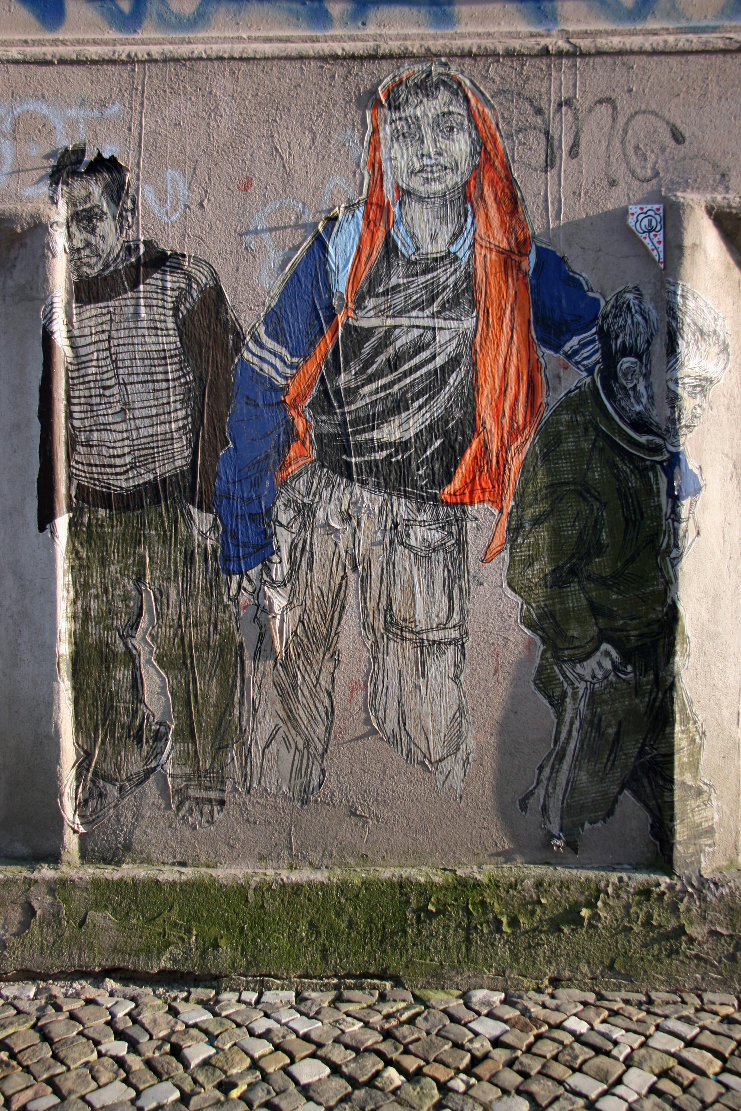 Children: Street Art by Swoon in Berlin