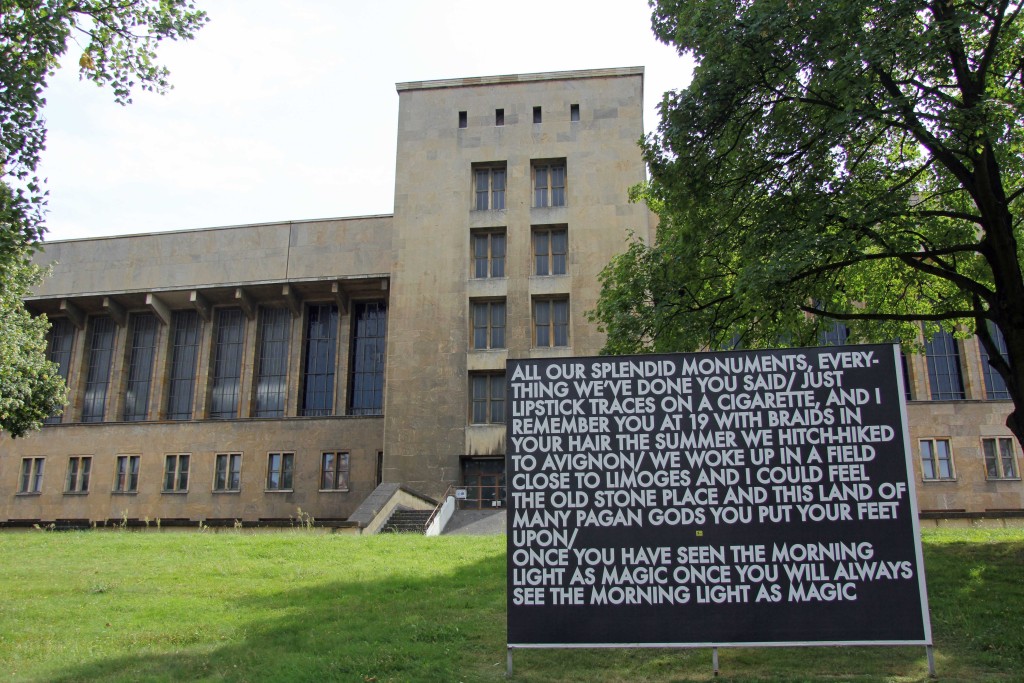 All our splendid monuments – a billboard installation by Robert Montgomery at the former Tempelhof Airport in Berlin