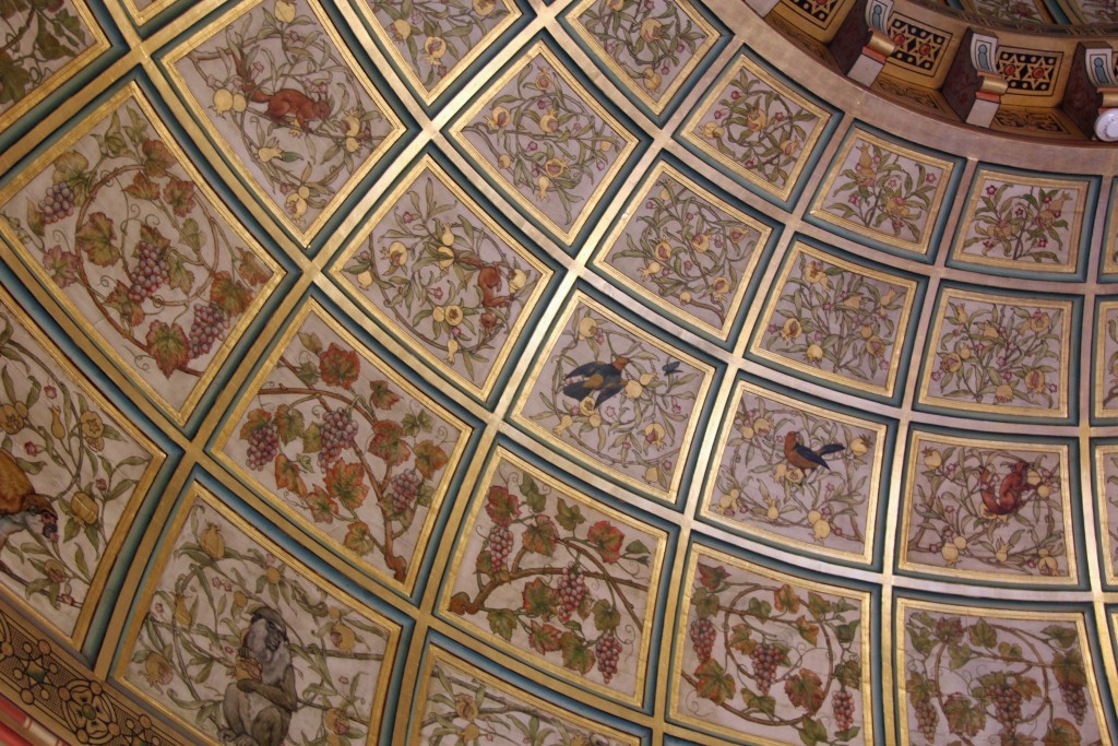 Decoration on the double-domed ceiling of Lady Bute's bedroom at Castell Coch (Red Castle) near Cardiff
