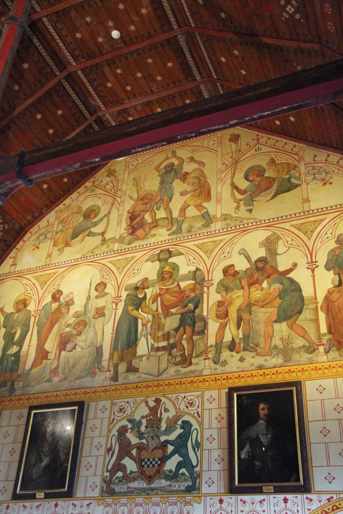 The wall of The Banqueting Hall at Castell Coch (Red Castle) near Cardiff