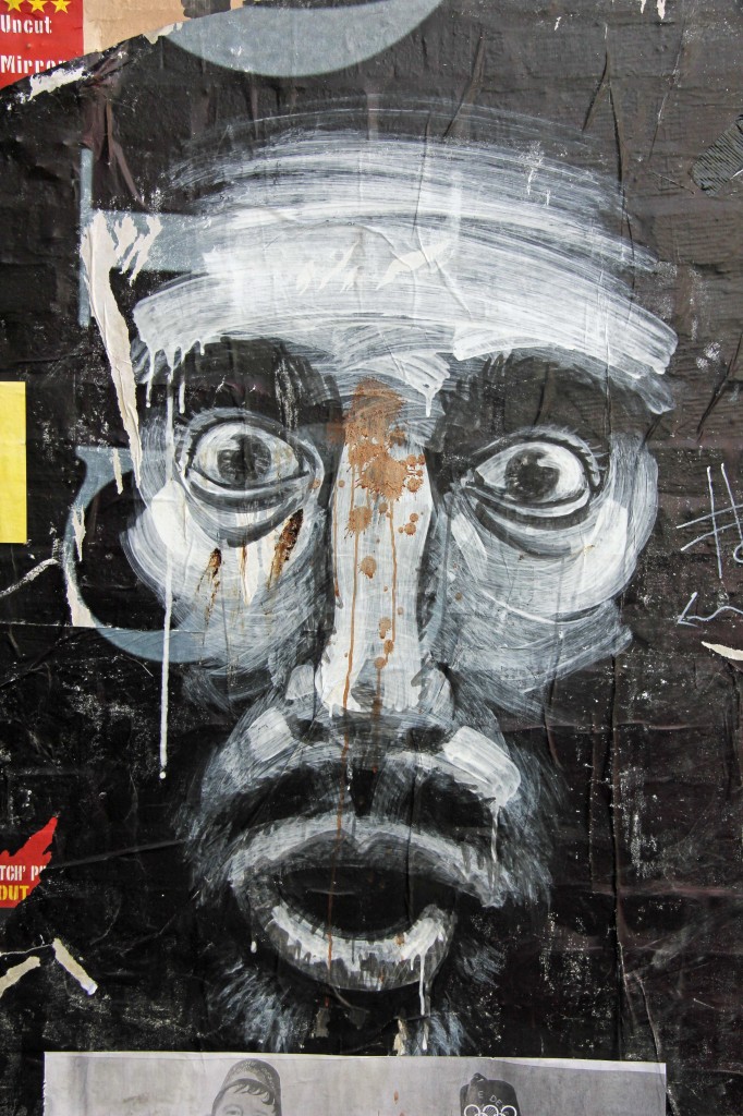 Staring Man - Street Art by Unknown Artist in East London