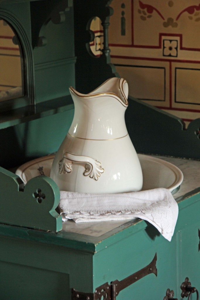 Washstand in the Marquess of Bute's Bedroom at Castell Coch (Red Castle) near Cardiff
