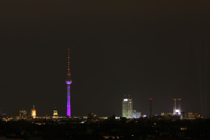 The Berlin Skyline At Night: The view from the Neukölln Arcaden