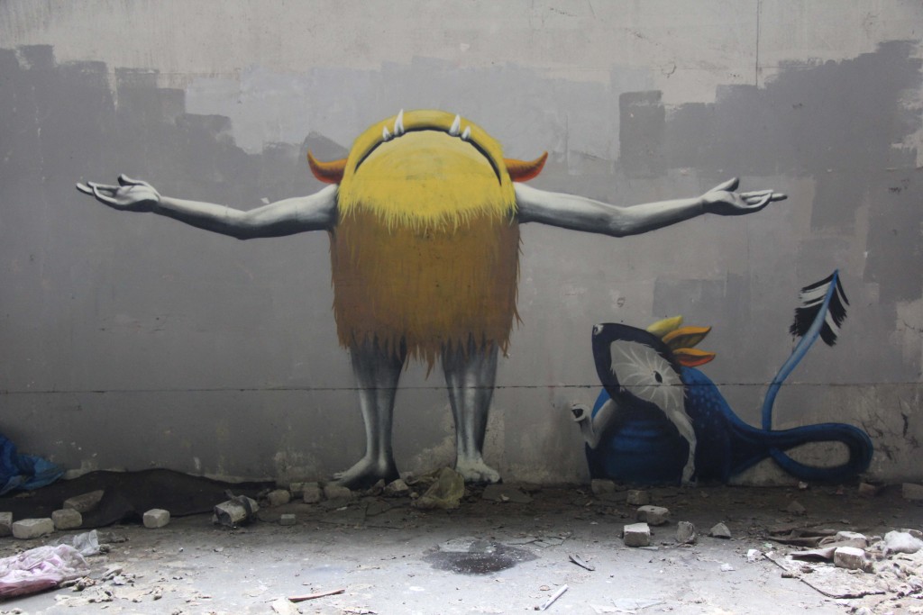 Worshipping The Light: Street Art by Kim Köster at Papierfabrik Wolfswinkel near Berlin