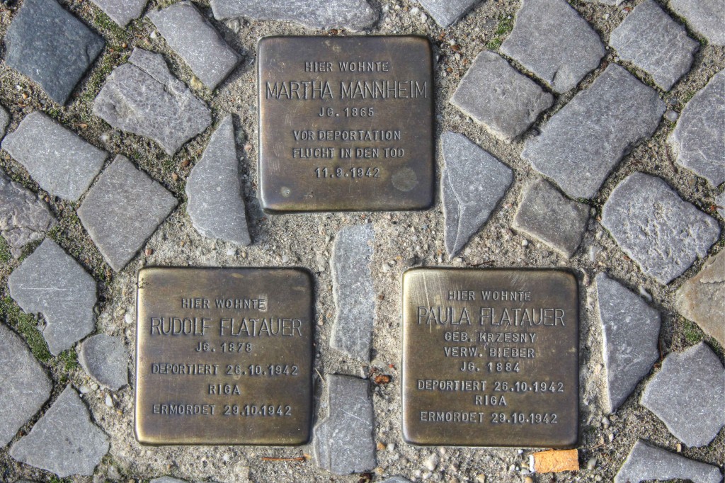 Stolpersteine 140: In memory of Martha Mannheim, Rudolf Flatauer and Paula Flatauer (Witzlebenstrasse 12a) in Berlin