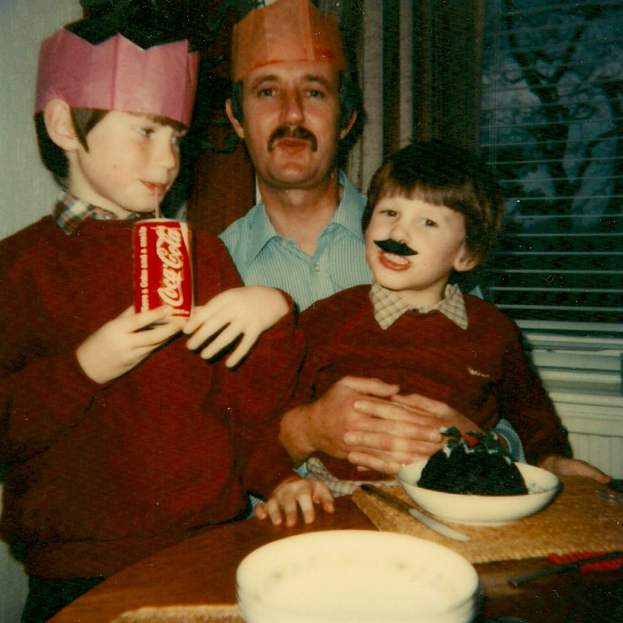 Christmas Pudding with Dad Christmas Day 1981
