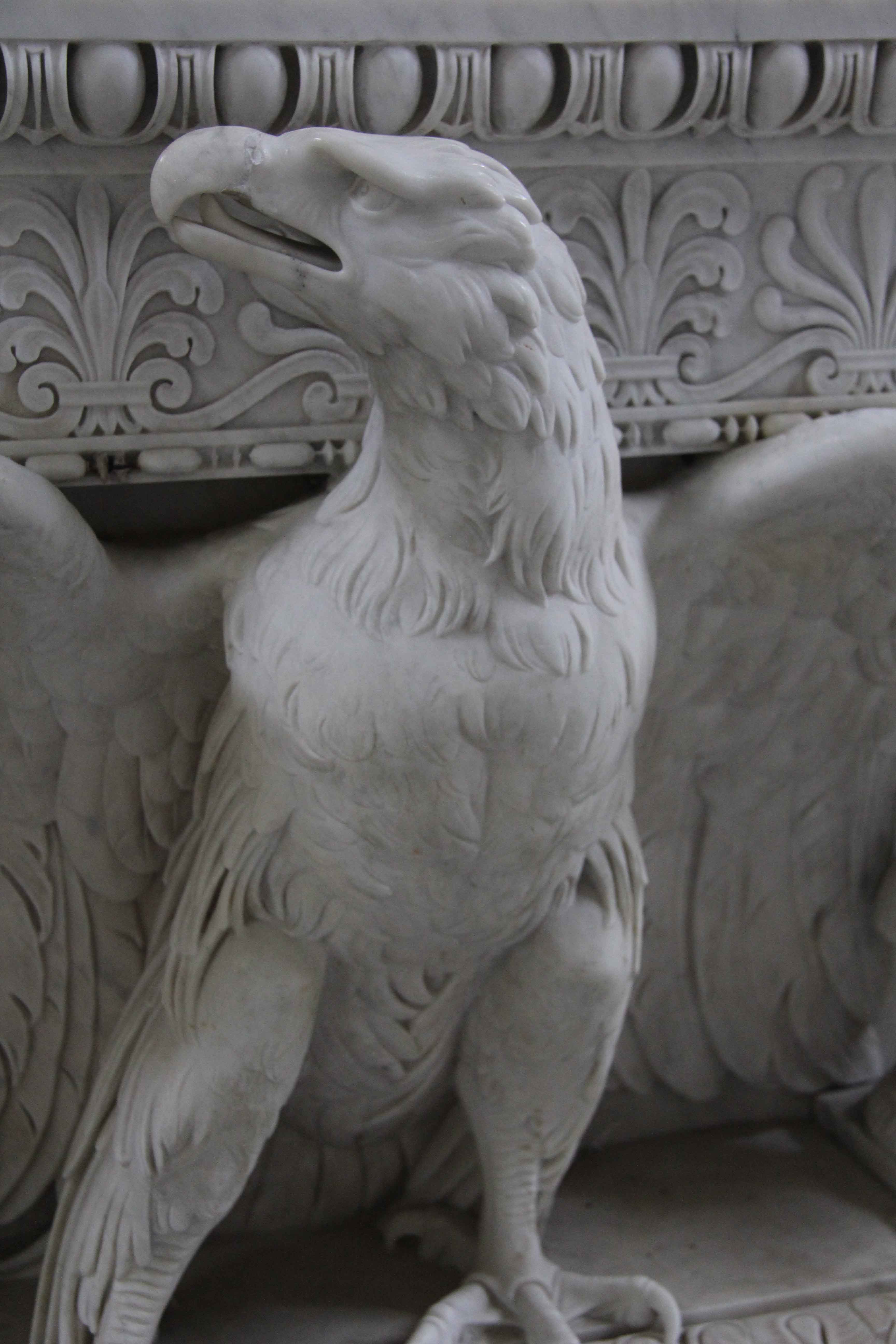 Marble Eagle in The Mausoleum in The Palace Gardens of Schloss Charlottenburg in Berlin