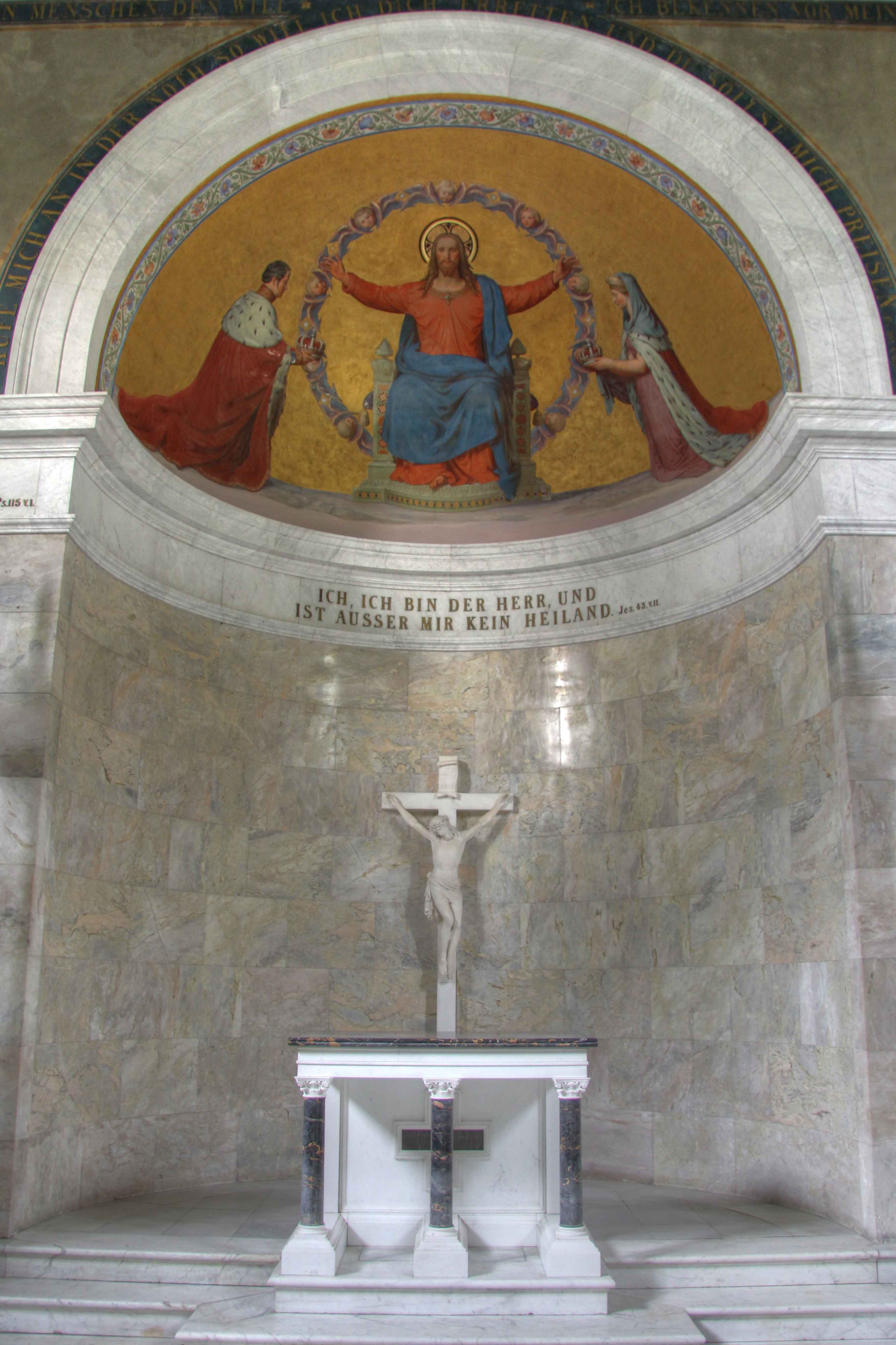 The Altar in The Mausoleum in The Palace Gardens of Schloss Charlottenburg in Berlin