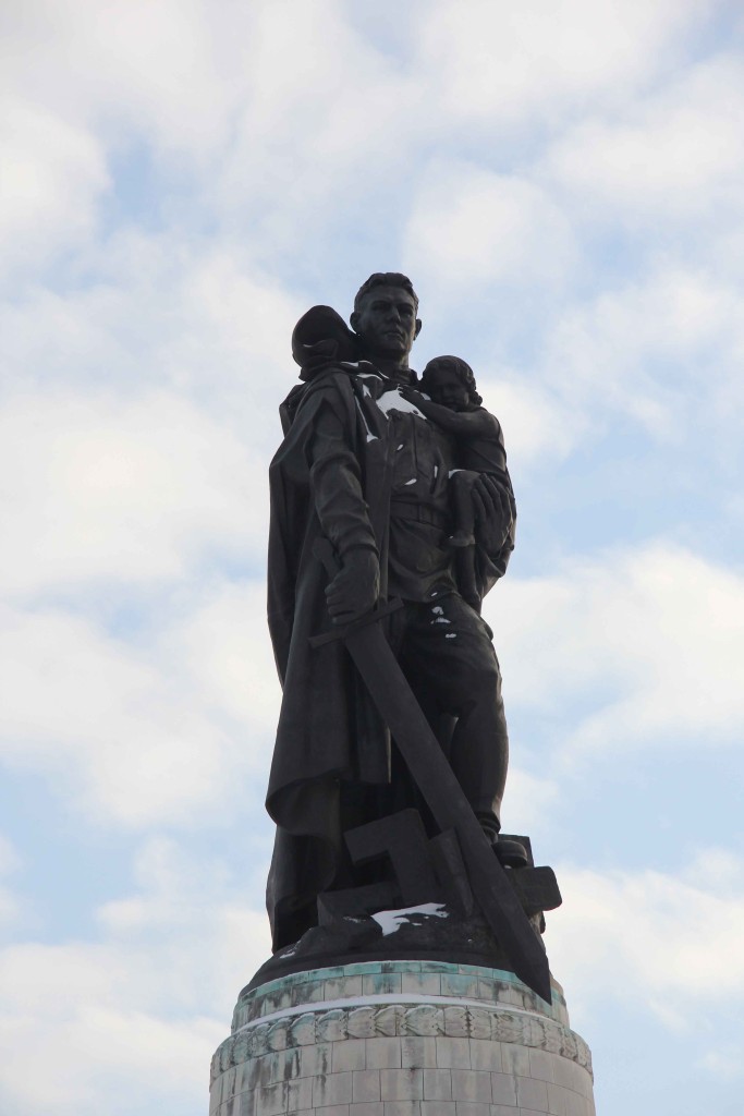 Soldier Statue (Sergeant of Guards Nikolai Masalov) at the Soviet War Memorial in Treptower Park in Berlin