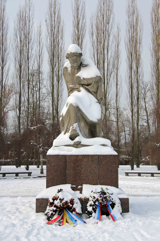 A statue of Mother Russia at the Soviet War Memorial in Treptower Park in Berlin