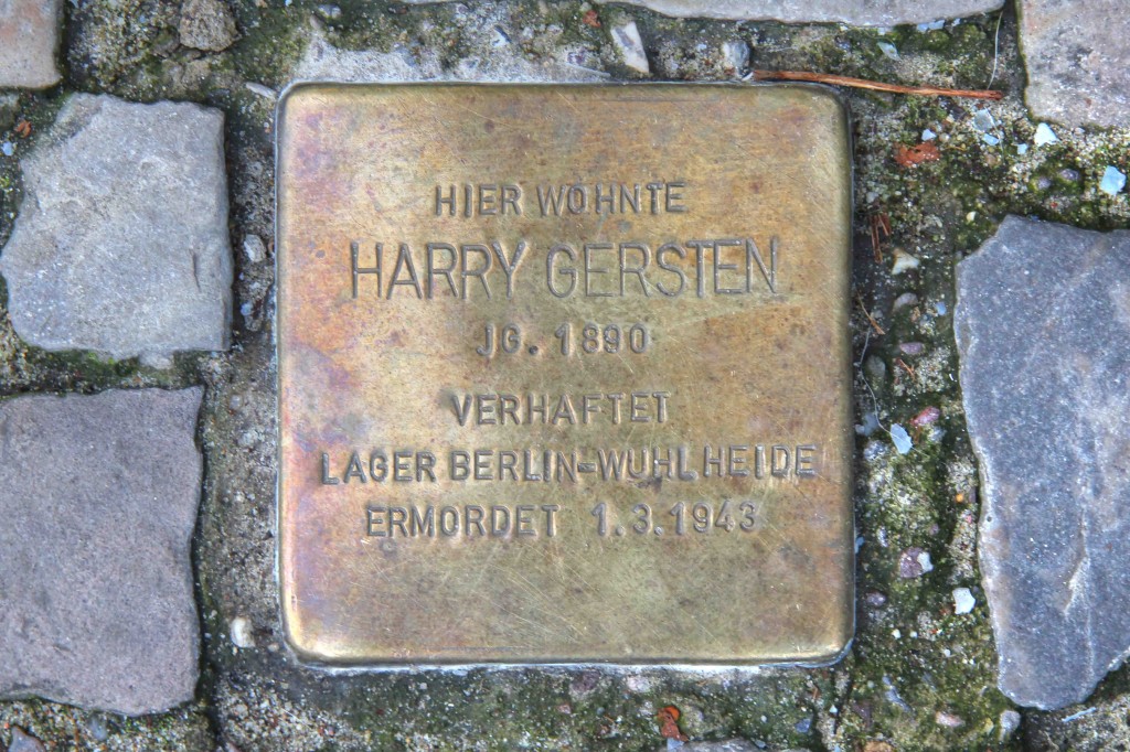 Stolpersteine Berlin 167: In memory of Harry Gersten (Leonhardtstrasse 10)
