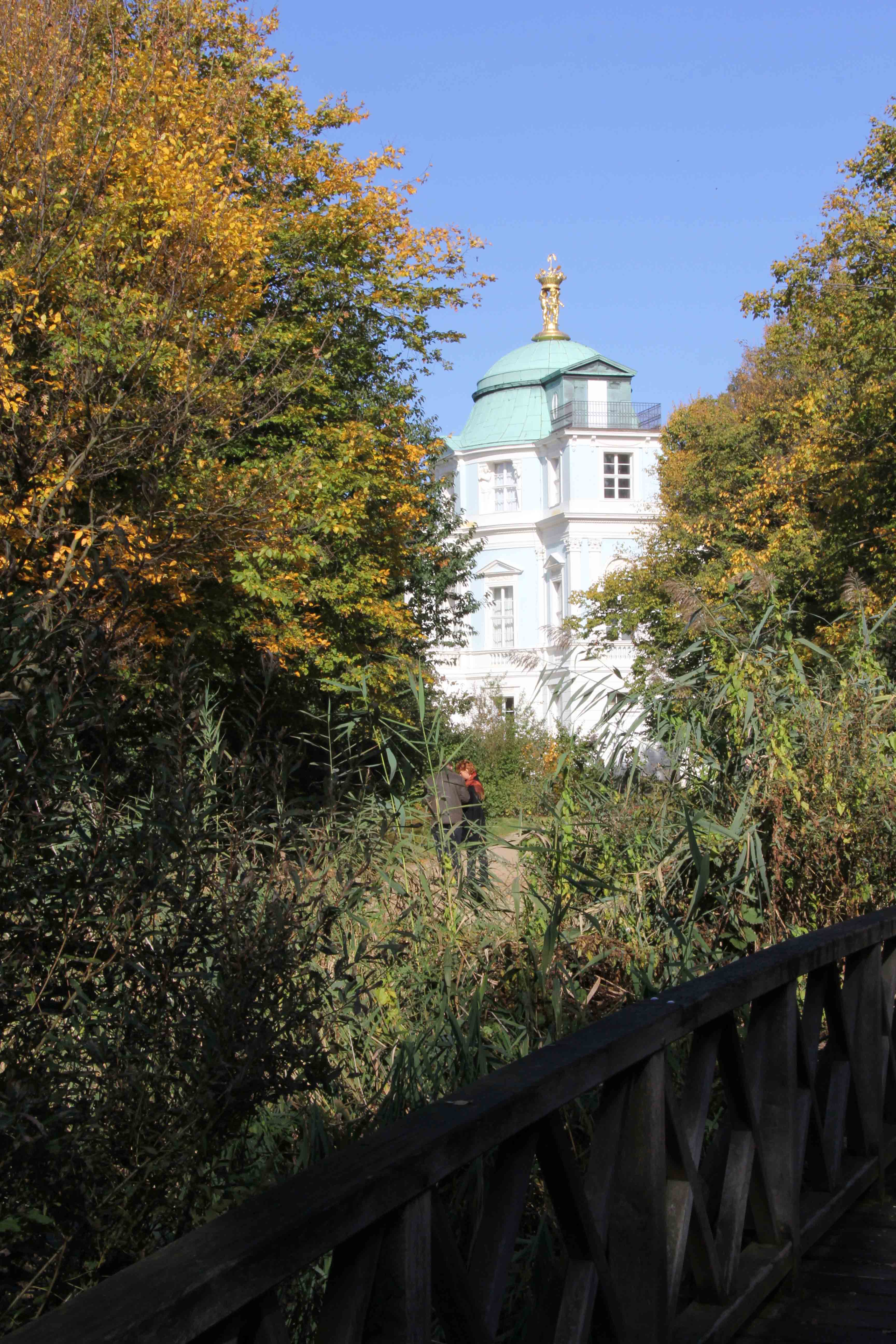 The Belvedere, which houses the Berlin Porcelain Museum, seen through trees in the Palace Gardens of Schloss Charlottenburg in Berlin
