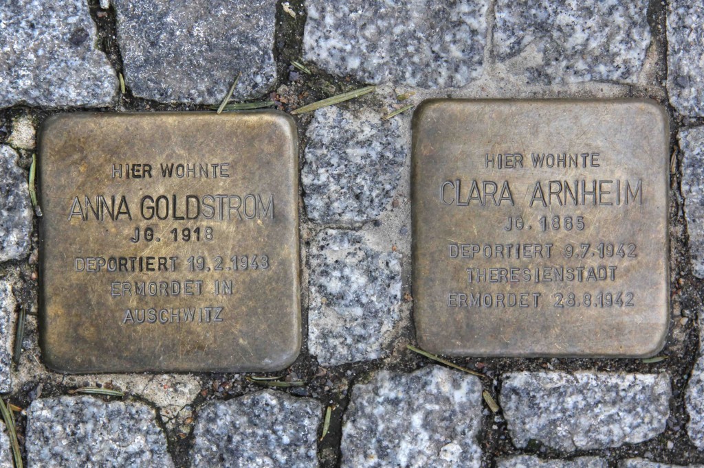 Stolpersteine Berlin 183 (1): In memory of Anna Goldstrom and Clara Arnheim (Uhlandstrasse 181 – 183)