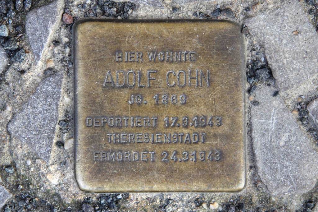 Stolpersteine Berlin 190 (1): In memory of Adolf Cohn (Schlüterstrasse 53)