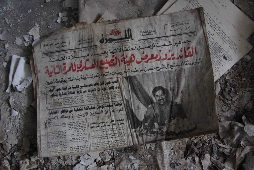 Saddam Hussein Front Page of Paper - Abandoned Iraqi Embassy Berlin - Die Verlassene Irakische Botschaft