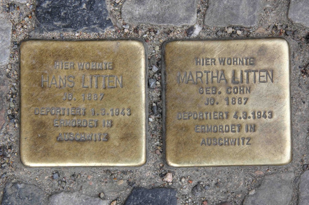 Stolpersteine Berlin 200: In memory of Hans Litten and Martha Litten (Grünberger Strasse 43-45)