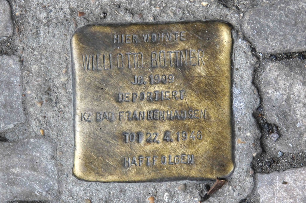 Stolpersteine Berlin 202: In memory of Willi Otto Büttner (Reichenberger Strasse 184)