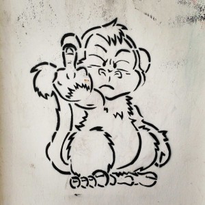 Cheeky Monkey - Street Art by Unknown Artist in Berlin
