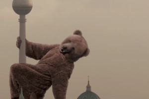 Berlin: Giant Bear Pole Dances Around Fernsehturm