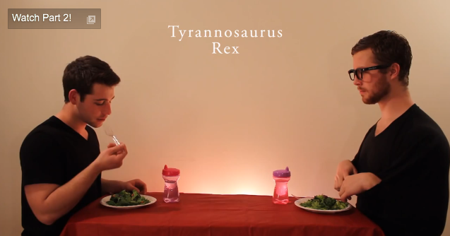 How Animals Eat Their Food (T-Rex screen print from video)
