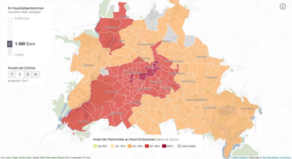 Berlin Rents and Affordability Interactive Map Screenshot