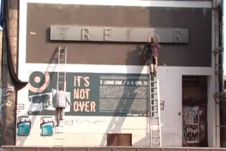 Removing the Tresor sign - still from Sub Berlin - The Story of Tresor