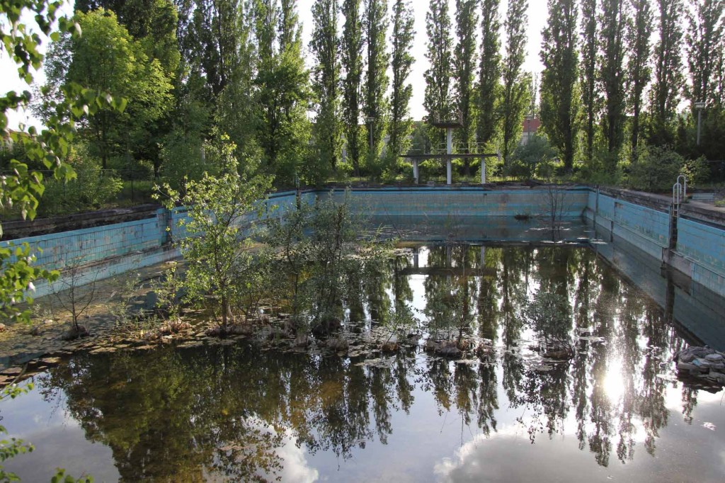 BVG Freibad (also BVB Freibad) an abandoned swimming pool on Siegfriedstrasse in Berlin Lichtenberg