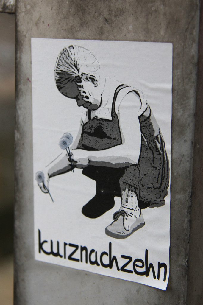 Picking Flowers - Street Art by kurznachzehn in Berlin