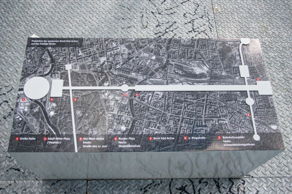 A Map of the North-South Axis of Hitler's Plans For Germania at the Schwerbelastungskörper in Berlin