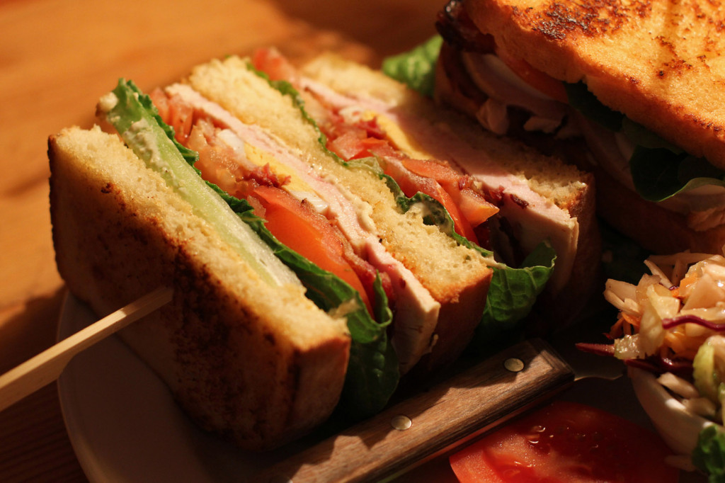 Close Up Roast Turkey Club Sandwich at MJ's Foodshop Berlin