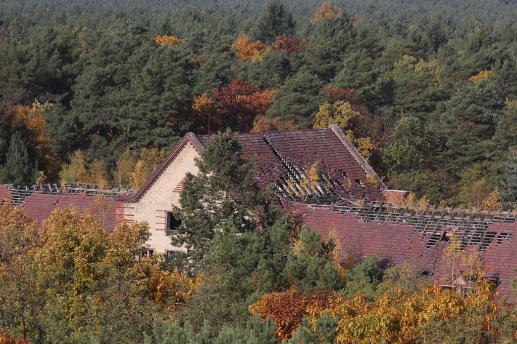 The Surgery Pavilion (Chirurgie) seen from the treetop walkway of Baumkronenpfad Beelitz-Heilstätten near Berlin