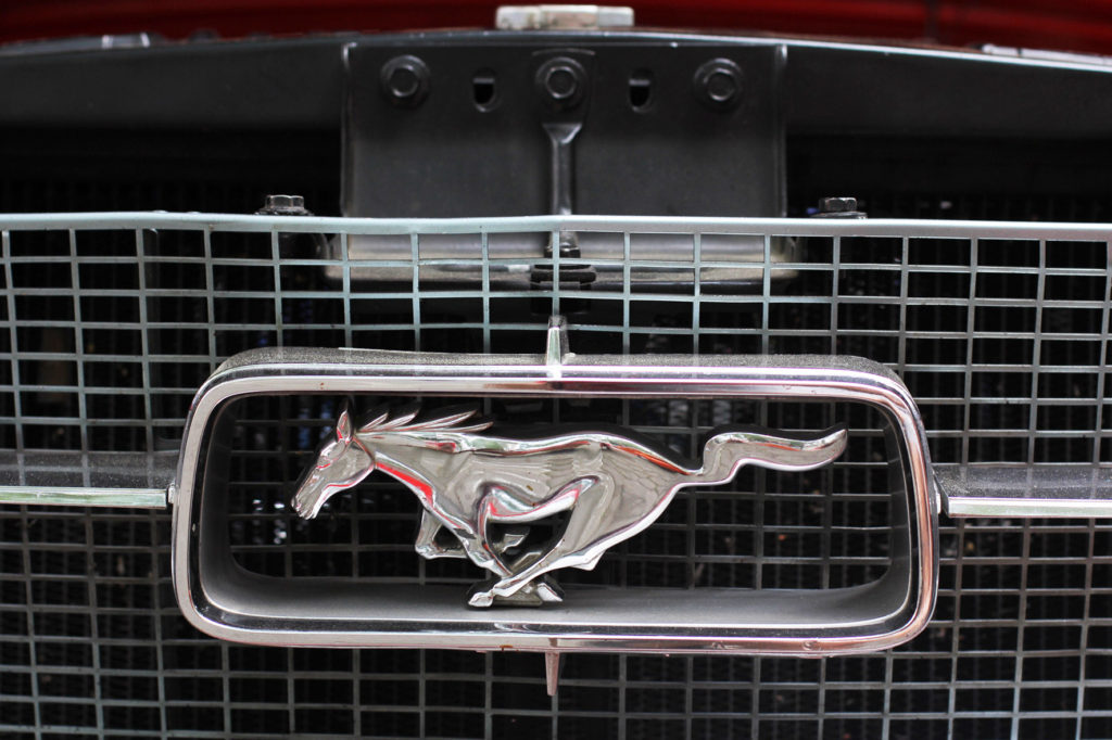 Ford Mustang Emblem and Grill at Classic Days Berlin - an annual classic car event held on the Kurfürstendam
