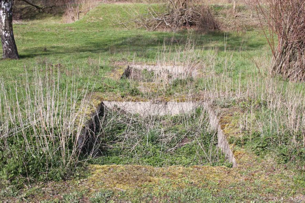 Concrete foundations of Parks Range Doughboy City - a former military training ground of the US Army Berlin Brigade
