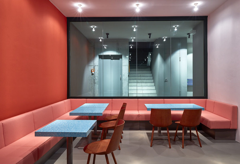 Interior with glass wall at Louis Pretty Berlin - Photo: Steve Herud / Louis Pretty