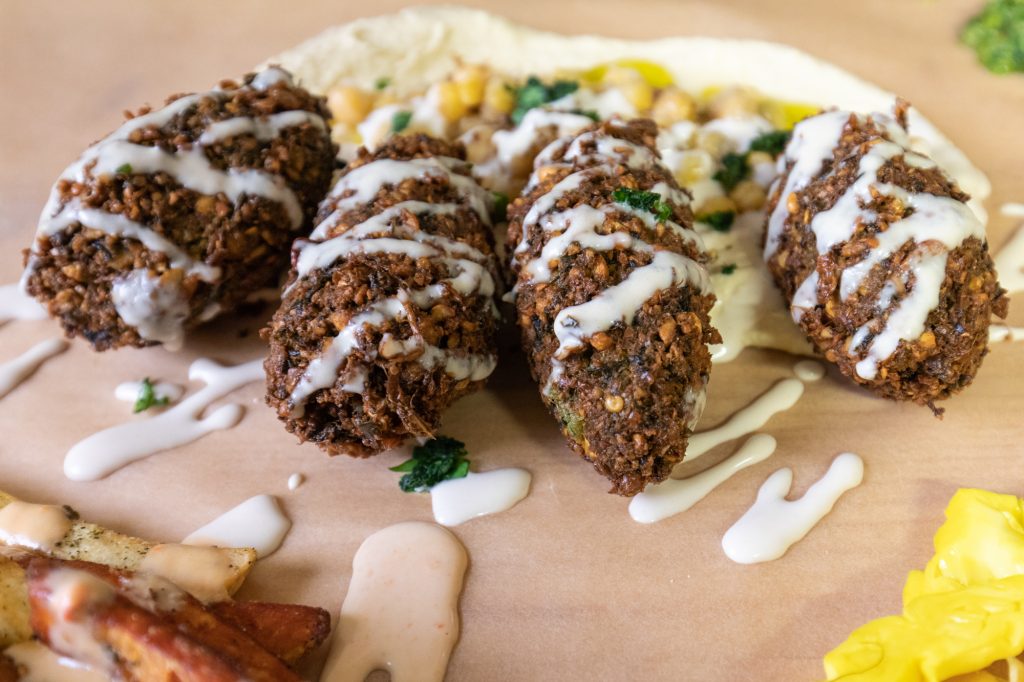 Falafel at Kanaan in Berlin, a modern Middle Eastern restaurant run by an Israeli and a Palestinian